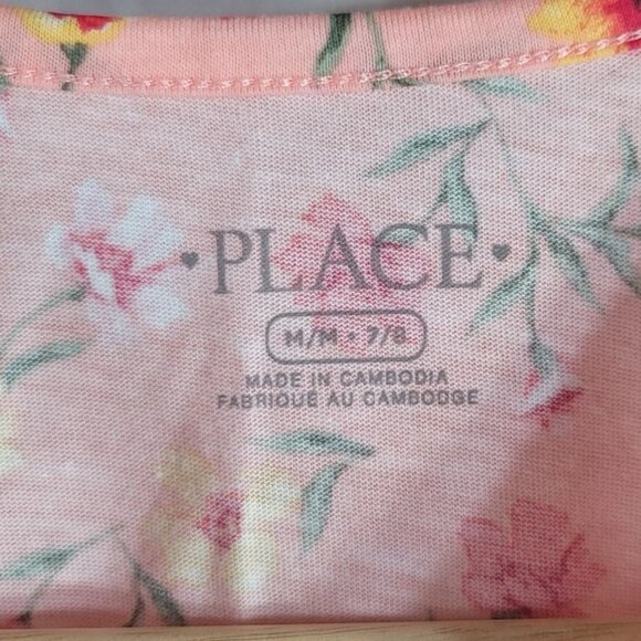 Children's Place Floral Top Orange SZ 7 Medium Sleeveless Front Tie Pullover NWT - Picture 6 of 7